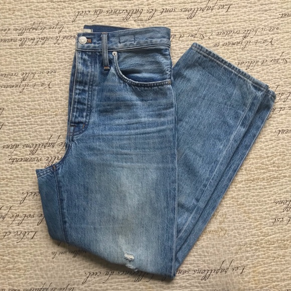 Madewell Denim - Madewell The Dadjean in Summerfield Wash: Ripped Edition